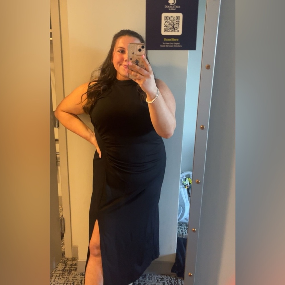 Black High Neck Maxi Dress